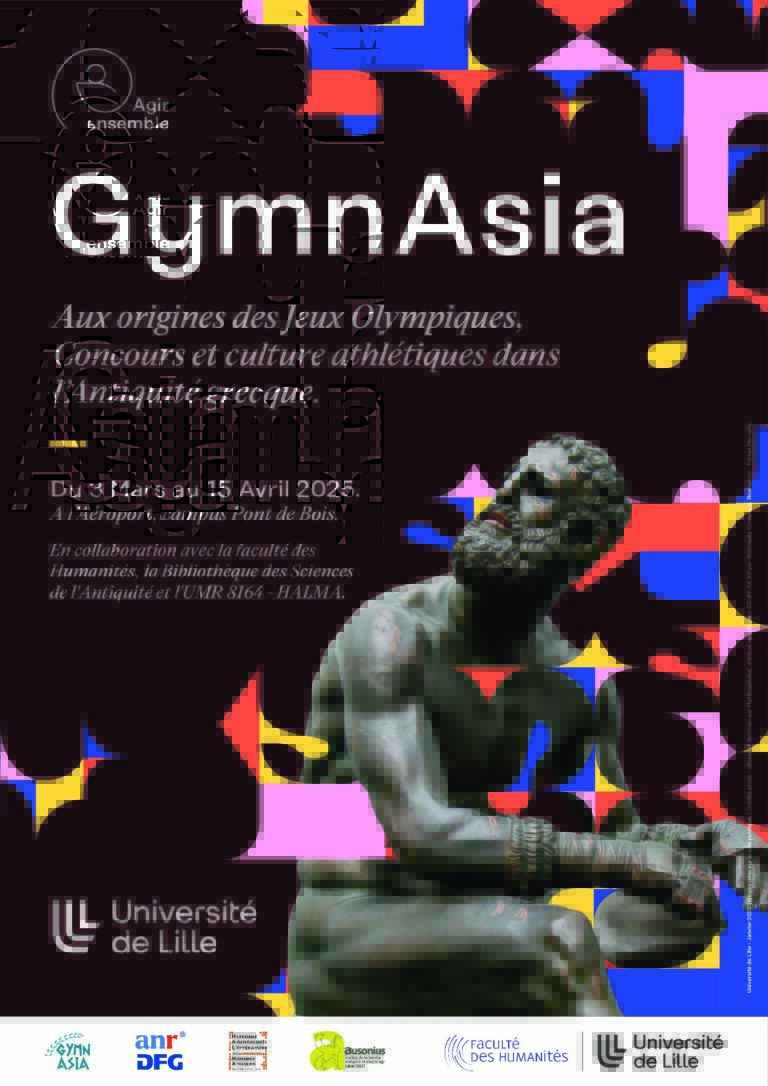 Affiche de présentation d'une exposition co-organisée en collaboration avec la Faculté des Humanités de l'Université de Lille - Également déclinée en Kakémono X-Banner - 2024