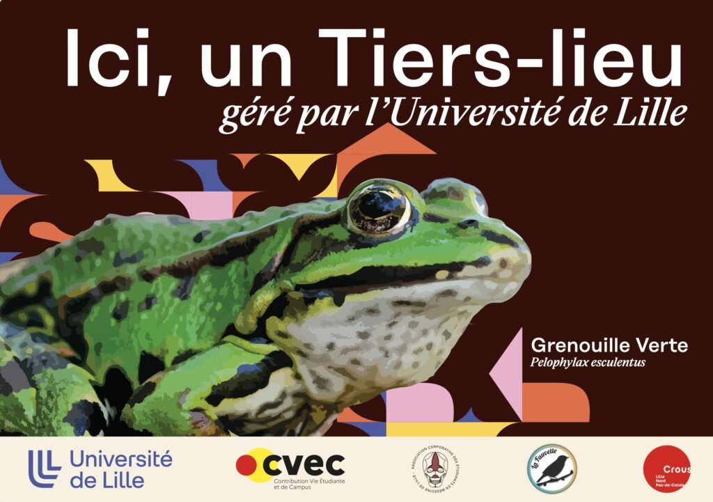 Panneau signalétique marquant l'entrée dans un tiers-lieu extérieur de l'Université de Lille - 2025