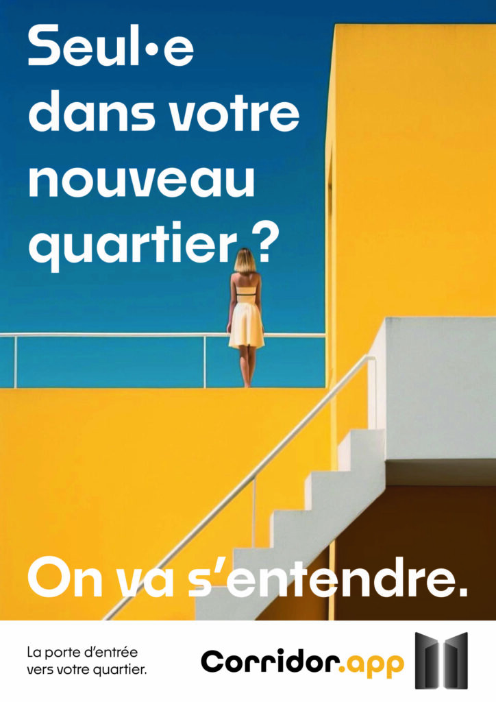 Affiche promotionnelle fictive cr&eacute;&eacute;e au cours d'un projet &eacute;tudiant autour d'une application fictive innovante - IUT de Lille - 2026